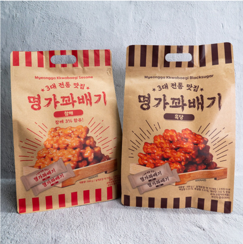 Myungga Korean Twisted snacks Sesame/Brown Sugar 500g