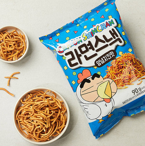 크레용 신짱 짱구 라면스낵 양념치킨맛/와사비맛 90g Crayon Shinchan Korean Fried Chicken/Wasabi Flavor