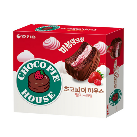 오리온 초코파이하우스 초코앤크림/딸기앤크림 408g Choco Pie House Choco&Cream/Strawberry&cream