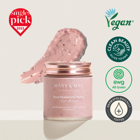 마리엔메이 로즈 히알루로닉 하이드라 워시오프팩 125g Mary&May Rose Hyaluronic Hydra Wash off Pack