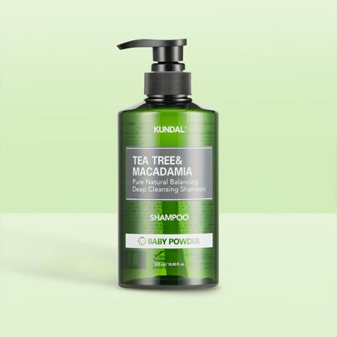 쿤달 티트리앤마카다미아 딥 클렌징 지성샴푸 500ml (베이비파우더) KUNDAL Tea Tree&Macadamia Pure Natural Balancing Deep Cleansing Shampoo (Baby Powder)