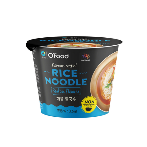 O'Food Korean Style Rice Noodle (Spicy/Seafood Flavored) 92g*6cups
