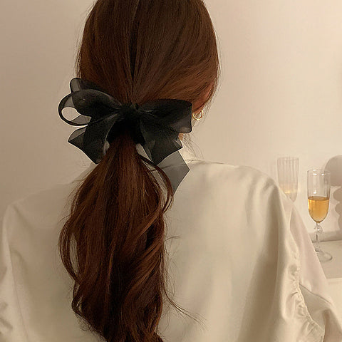 새틴 빅리본 헤어 바나나 핀 Satin Big Ribbon Hair Banana Clip