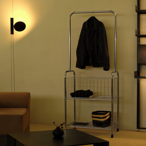하우스레시피 바인 이동식 수납 행거 (크롬) Vine Movable Storage Hanger (Chrome)