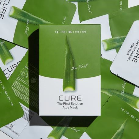 SPECIAL PRICE💙김정문알로에 큐어 더 퍼스트 솔루션 알로에 마스크 CURE The First Solution Aloe Mask 10sheets