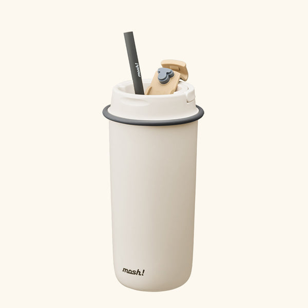 MOSH! 拿铁吸管保温杯 (哑光白/哑光摩卡/哑光绿) 700ml