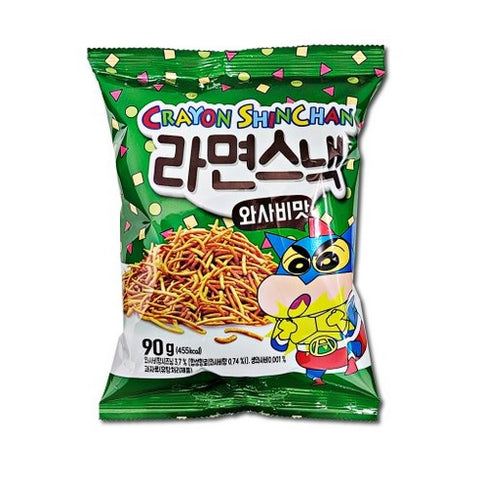 크레용 신짱 짱구 라면스낵 양념치킨맛/와사비맛 90g Crayon Shinchan Korean Fried Chicken/Wasabi Flavor