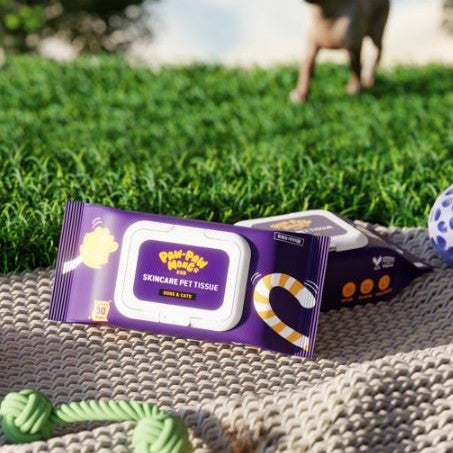 مناديل حيوانات أليفة للعناية بالبشرة كيوتكيوتانارا باوباومونغ PAW-PAW MONG Skincare Pet Tissue 30Wipes