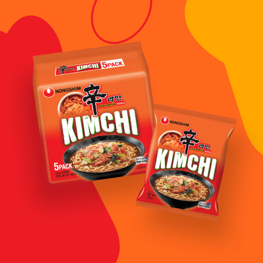 نودلز شين راميون بالكيمتشي Nongshim عبوة كبيرة 120g*5 Nong Shim Kimchi Noodles 5 Pack