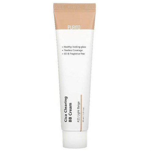 퓨리토 시카 클리어링 BB 크림 #21 라이트 베이지 30ml | [PURITO] Cica Clearing BB Cream #21 Light Beige