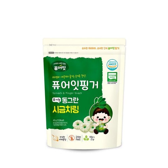 퓨어잇 핑거 유기농 동그란 시금치링 40g PureEat Organic Finger Organic Spinach Rings