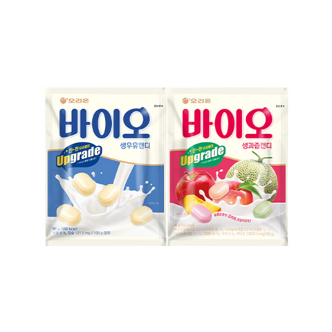 오리온 바이오 생우유/생과즙 캔디 ORION BIO Fresh Milk/Fruit Flavour Candy 99g