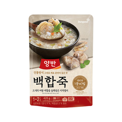 양반 백합죽 파우치 Venus Clam Porridge 420g
