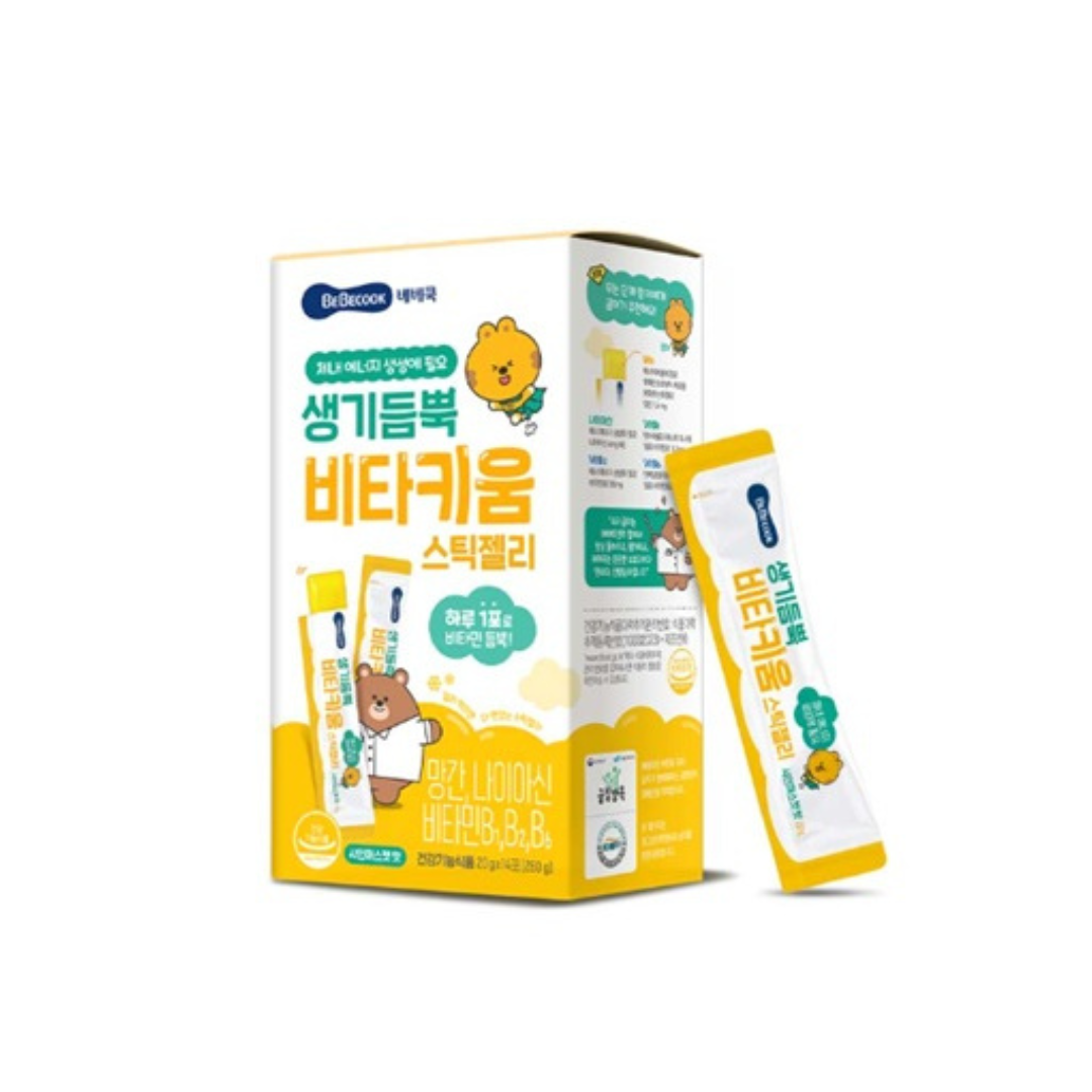 베베쿡 칼슘듬뿍 튼튼키움/아연듬뿍 면역키움 스틱젤리 1박스(20gx14포) Stick Jelly for kids