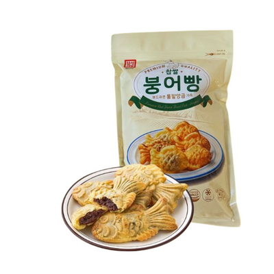 SYDNEY ONLY🚛 부드러운 통팥앙금 가득! 한성 찹쌀 붕어빵 / 국화빵 500g Korean Fish-Shaped Pastry / Flower Pastry