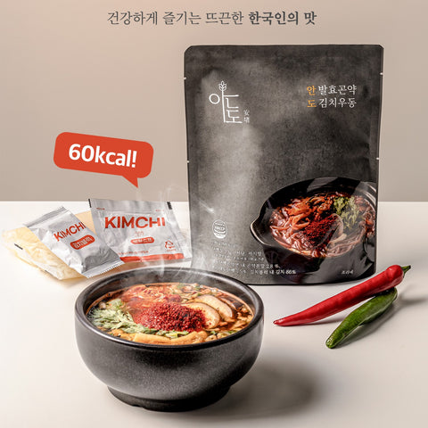 35% SALE🔥안도 발효 곤약 김치 우동 Konjac Kimchi U-dong 196g Only 60kcal