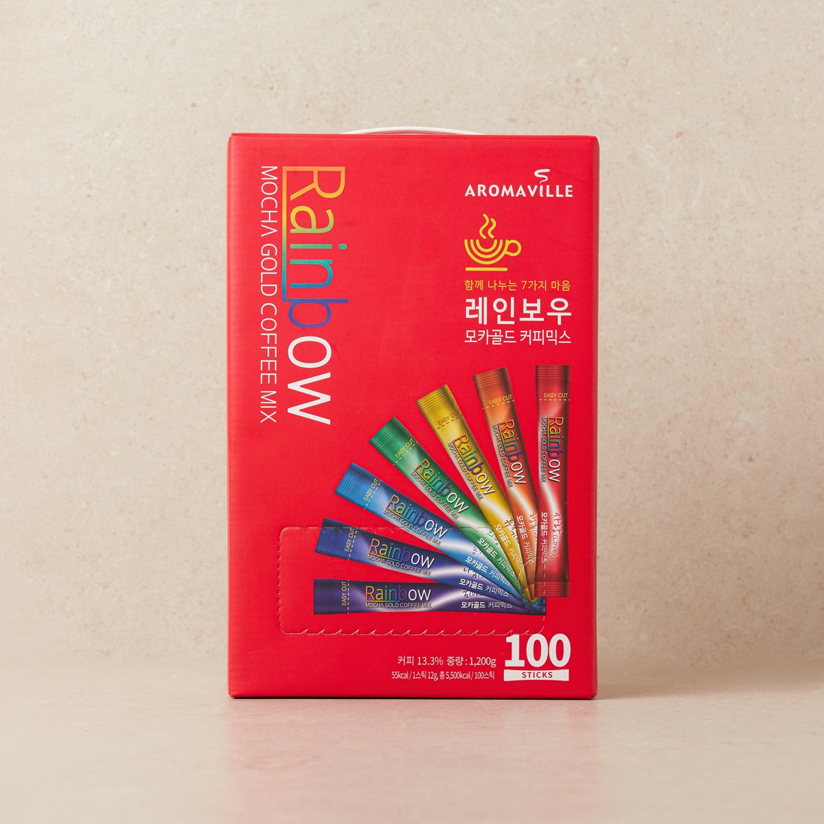 아로마빌 레인보우 모카골드 커피믹스 100개입(12gx100스틱) Rainbow Mocha Gold Coffee Mix 100p