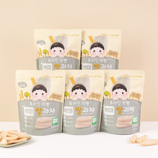 퓨어잇 유기농 떡뻥 (백미/시금치) PURE EAT Pop Rice Snack White Rice/Spinach 30g