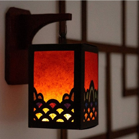 [한국전통놀이] 종이 청사초롱 등 Traditional Korean Lantern_Black (LED light incl.)