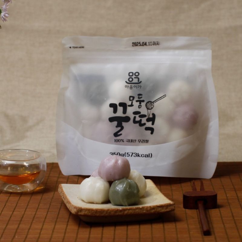 SYDNEY ONLY🍡 100% 국내산 우리쌀! 마음이가 모둠 꿀떡/바람떡 350g Honey-Filled Rice Cake/Sweet Rice Cake with Red Bean Filling