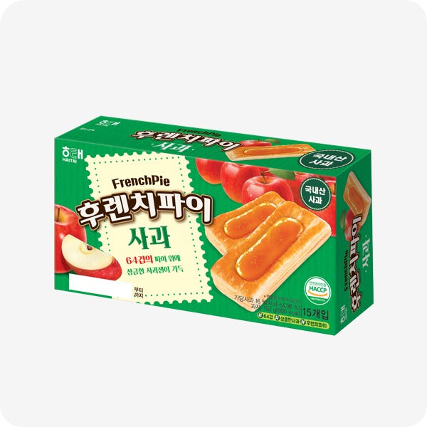 해태 후렌치파이 (딸기/사과/쁘띠초코/매실) 15개입 Haitai FrenchPie (Strawberry/Apple/Petit Chocolate)