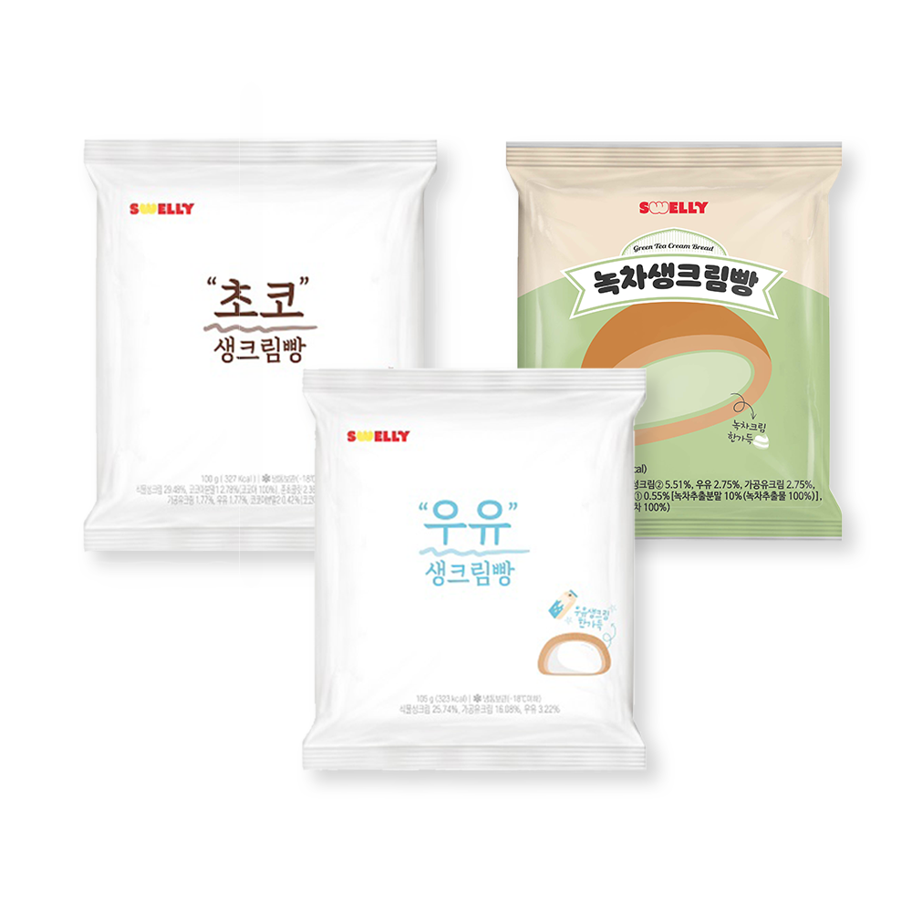 SYDNEY ONLY🚛 스웰리 디저트 생크림빵 105g Swelly Cream Bread Milk/Choco/Matcha