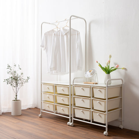 트롤리 더블 3단 수납장(2X3) Trolley Double 3-tier Storage Cabinet