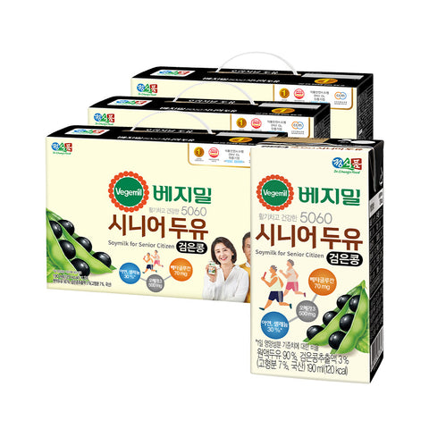 KMALL EXCLUSIVE SALE🎉 정식품 베지밀 5060 시니어 두유 검은콩 Vegemil Senior Soy Milk Black Bean 190ml*16pk