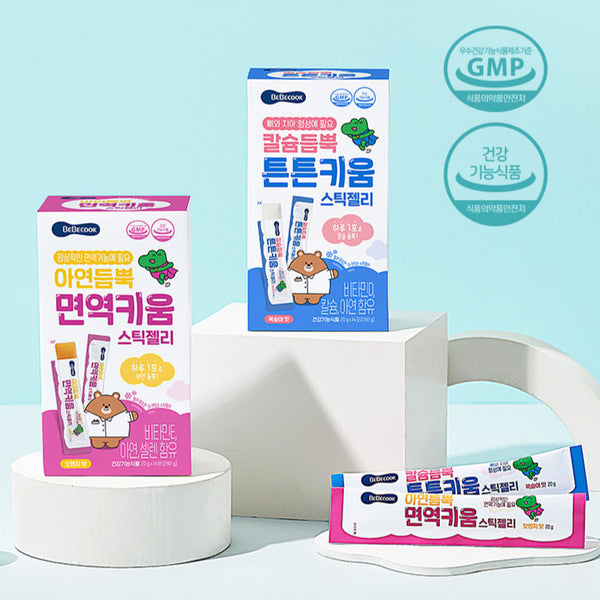 Bebecook جيلي ستيك غني بالكالسيوم لتقوية الجسم/غني بالزنك لتعزيز المناعة 1 صندوق(20gx14 كيس) Stick Jelly for kids