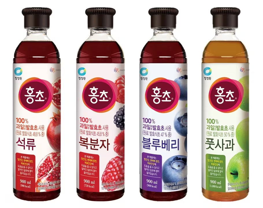 خل مخمر من 100% فواكه! Chung Jung One Hongcho (رمان/توت أسود/توت أزرق/تفاح أخضر) 900ml Chung Jung One Hongcho (Pomegranate/Black Raspberry/Blueberry/Green Apple)