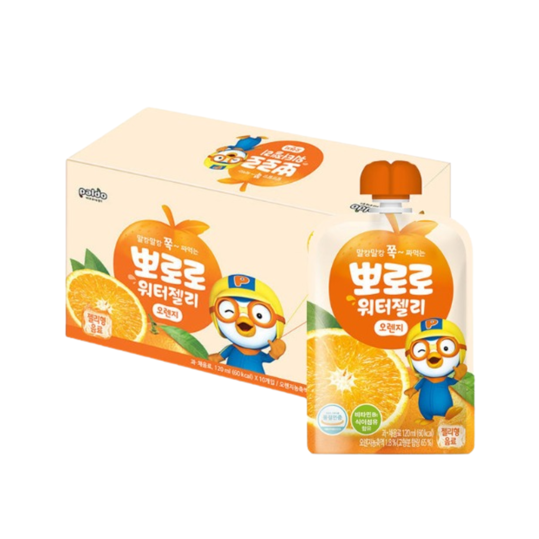 뽀로로 워터젤리 복숭아/오렌지/포도 1박스(120ml*10개) Pororo Water Jelly Peach/Orange/Grape