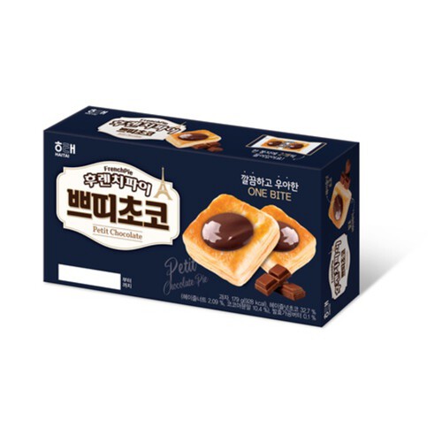 해태 후렌치파이 (딸기/사과/쁘띠초코/매실) 15개입 Haitai FrenchPie (Strawberry/Apple/Petit Chocolate)