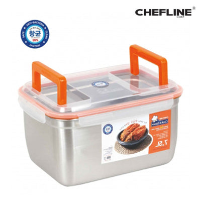 셰프라인 쿡앤세이버 항균 스텐 대용량 밀폐 용기 CHEFLINE STAINLESS STEEL AIRTIGHT CONTAINER 5.5L/7.5L
