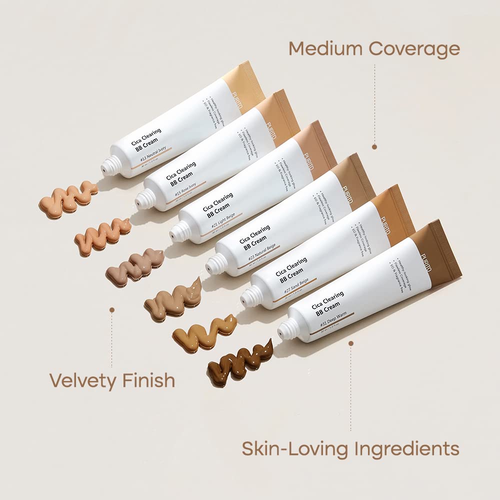 퓨리토 시카 클리어링 BB 크림 #21 라이트 베이지 30ml | [PURITO] Cica Clearing BB Cream #21 Light Beige