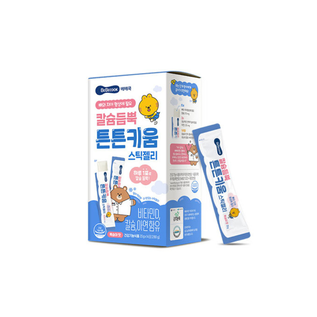 베베쿡 칼슘듬뿍 튼튼키움/아연듬뿍 면역키움 스틱젤리 1박스(20gx14포) Stick Jelly for kids