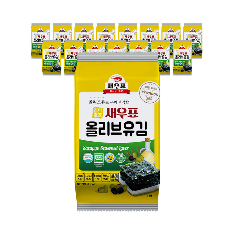 새우표 완도 올리브유 도시락김 5g 16봉