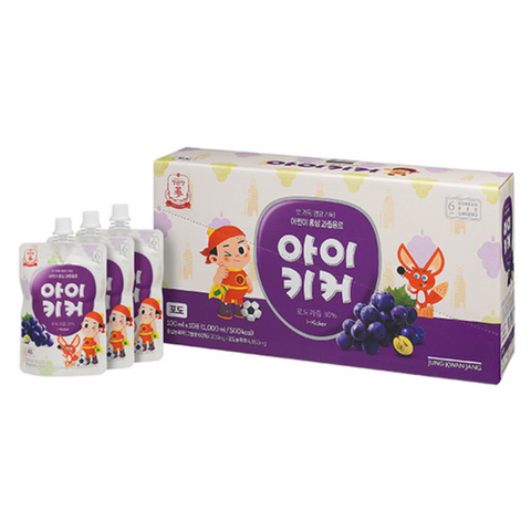 어린이 홍삼 과즙음료! 정관장 아이키커 사과/오렌지/포도 1박스(100ml*10개) JUNG KWAN JANG Kids Red Ginseng Fruit Drink