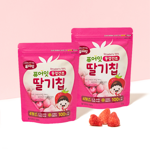 퓨어잇 동결건조 과일칩 딸기/사과 PURE EAT Freeze-Dried Fruit Chips