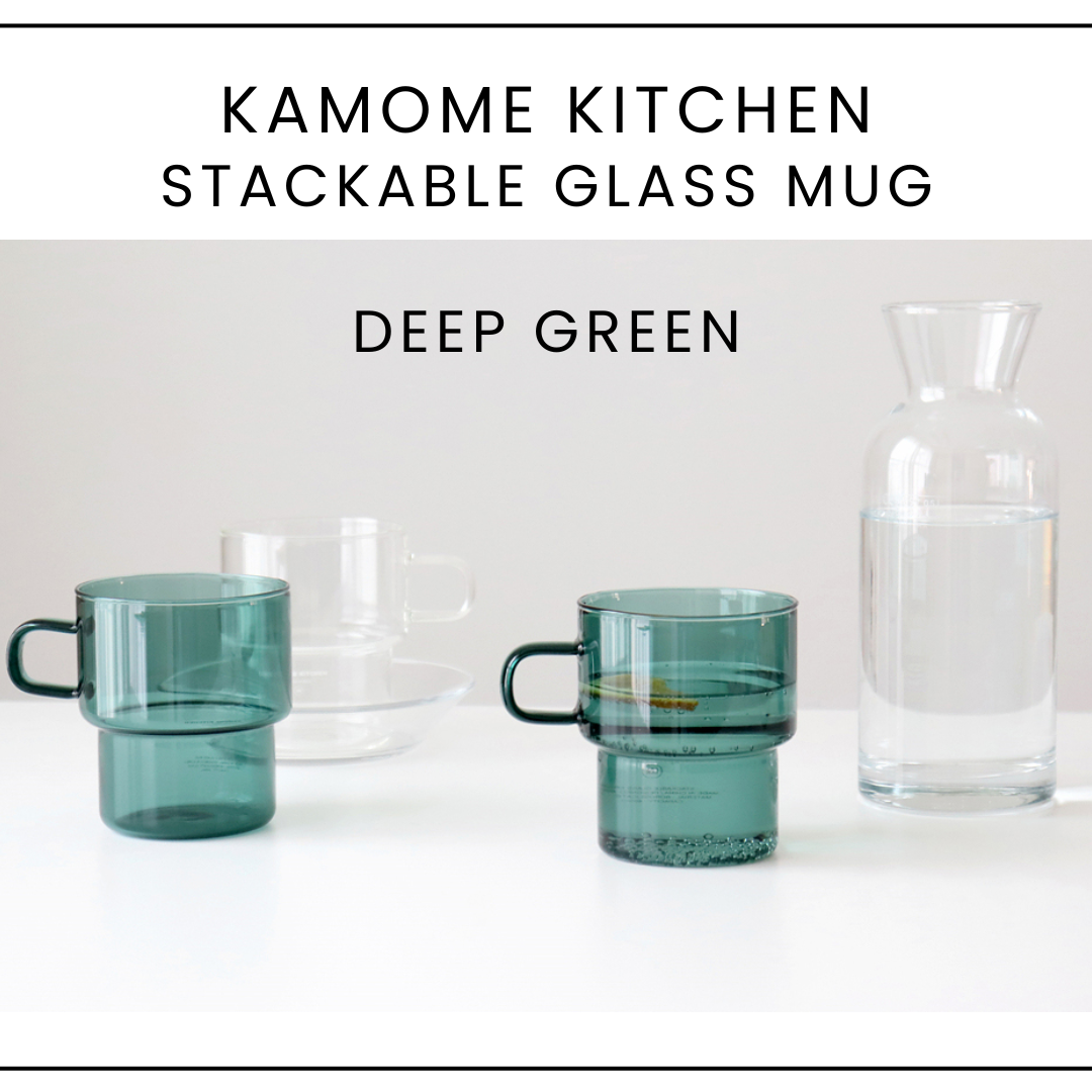 카모메 키친 스태커블 글라스 머그 KAMOME KITCHEN Stackable Glass Mug 400ml 4 colours