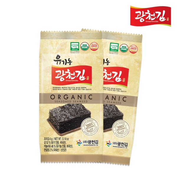 유기농 광천김 도시락 김 Organic Seasoned 4g* 9pk