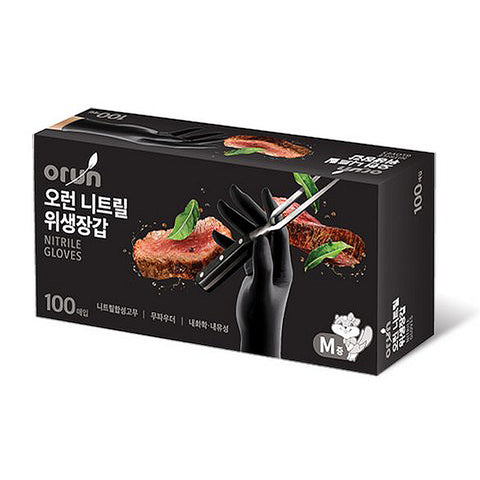 오런 블랙 니트릴 장갑 orun Black Nitrile Gloves S/M/L