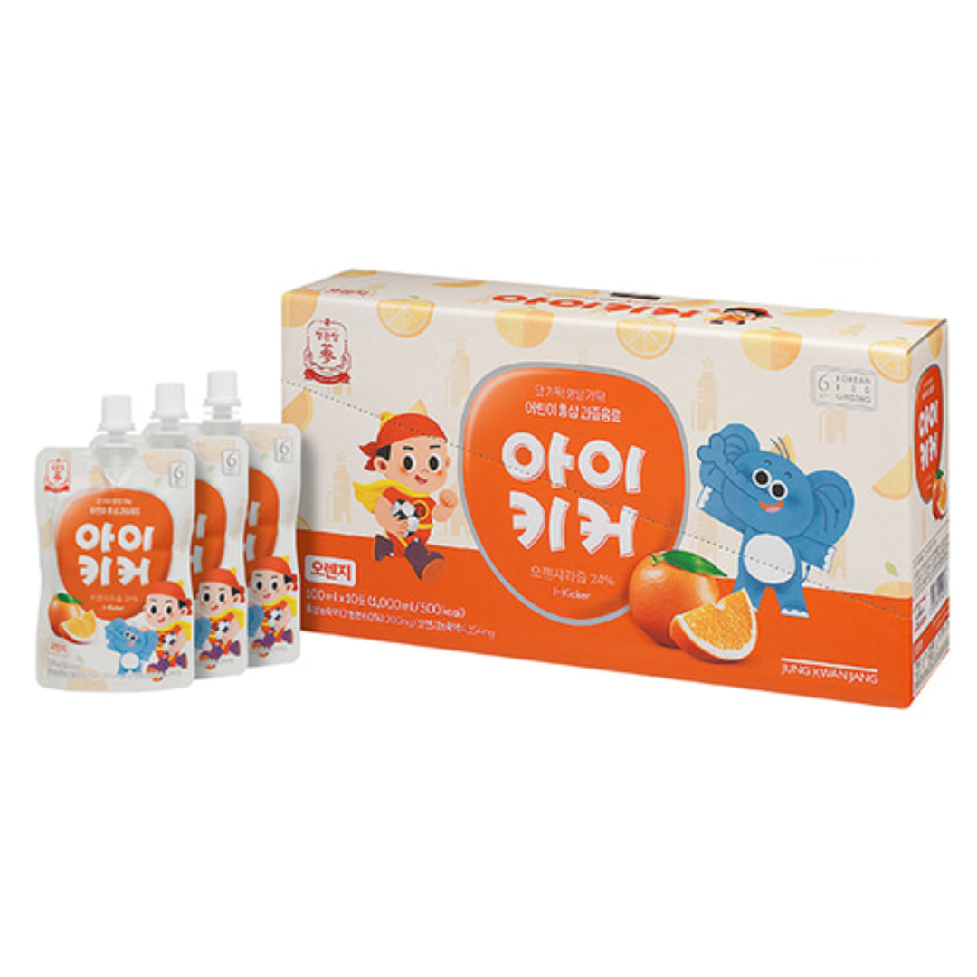 어린이 홍삼 과즙음료! 정관장 아이키커 사과/오렌지/포도 1박스(100ml*10개) JUNG KWAN JANG Kids Red Ginseng Fruit Drink