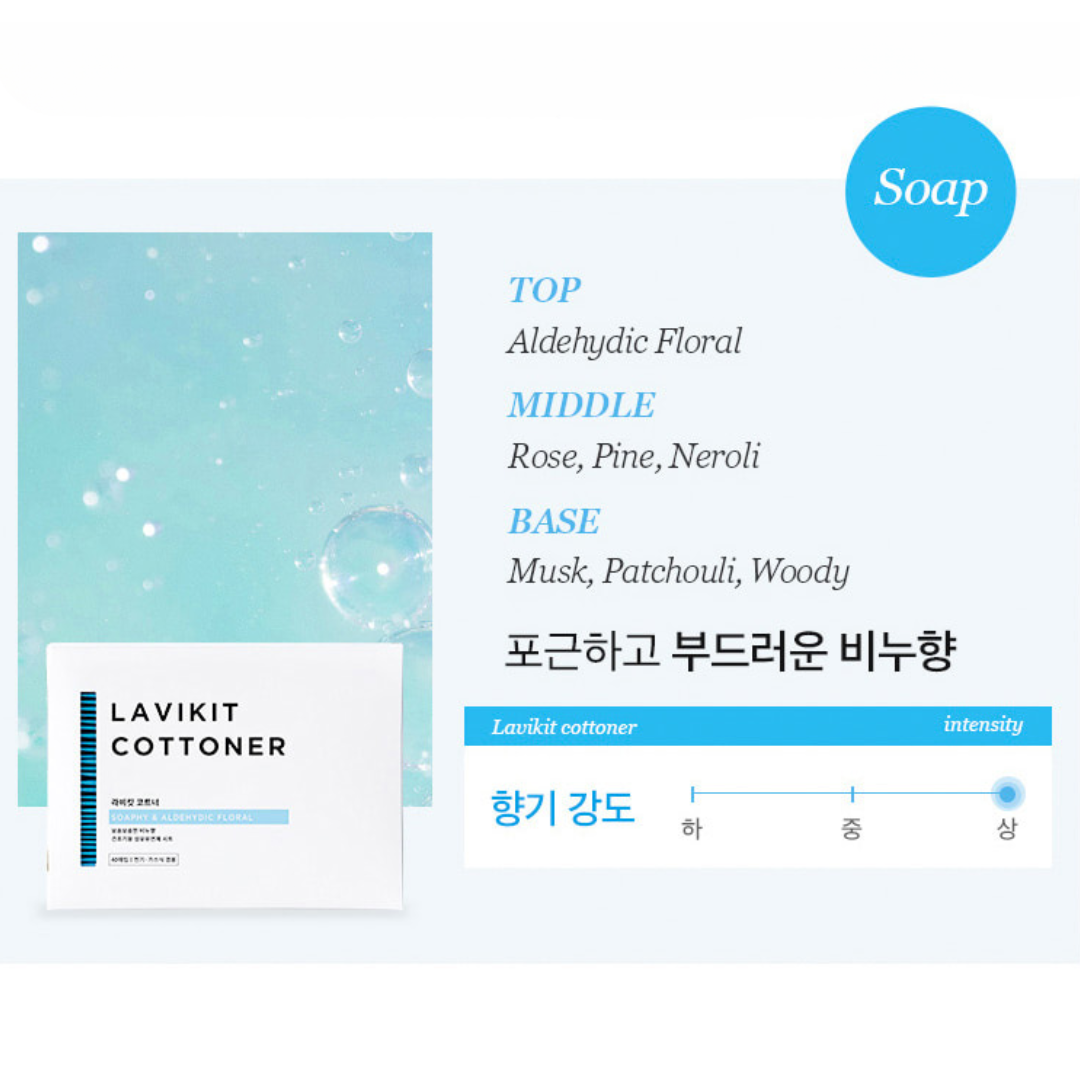 30%SALE💙 라비킷 건조기용 섬유유연제 시트 3종 LAVIKIT Dryer Cottoner 3 scents