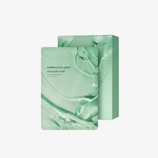 김정문알로에 라 센스 로에 큐어 리알로에 피토 그린 앰플 마스크 CURE Phyto Green Ampoule Mask 10sheets