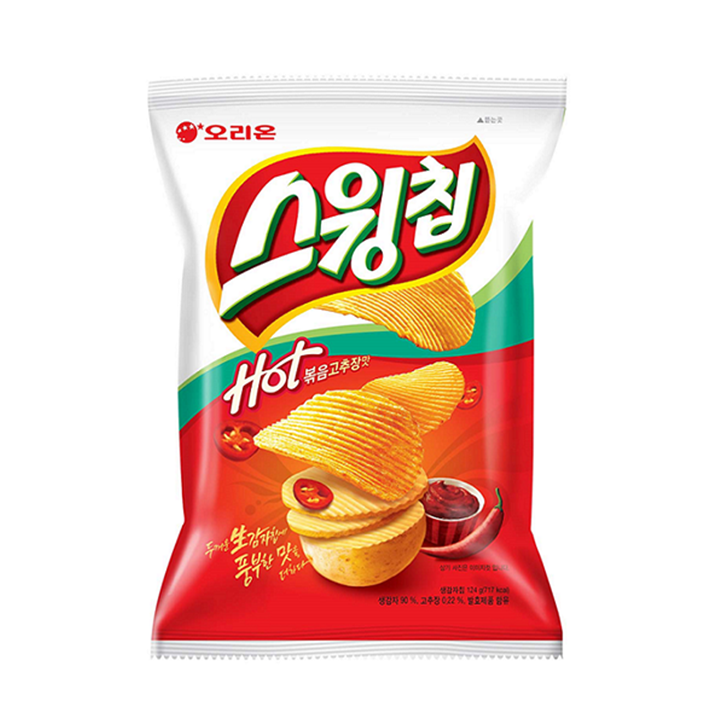 오리온 스윙칩 갈릭디핑소스맛/볶음고추장맛 124g