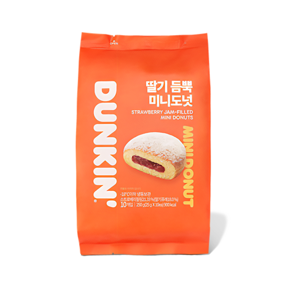 SYDNEY ONLY🚛 던킨 블루베리/바바리안/딸기 듬뿍 미니도넛 25g*10입 Dunkin Blueberry Sauce-Filled / Barvarian Cream-Filled Mini Donuts (25g×10pcs)