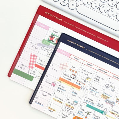 먼슬리 데스크 패드 A5 (만년형)  Monthly Desk pad A5 Navy / Red