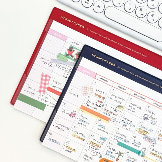 먼슬리 데스크 패드 A5 (만년형)  Monthly Desk pad A5 Navy / Red