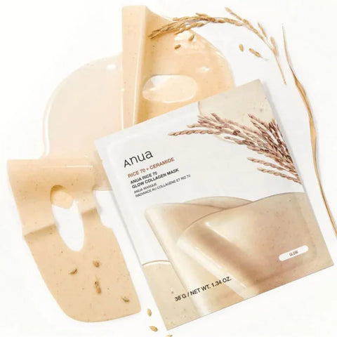 아누아 라이스 70 글로우 콜라겐 마스크 Anua Rice 70 Glow Collagen Mask (4ea)
