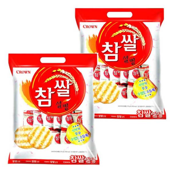 크라운 참쌀 전병 CROWN Rice Biscuit 128g